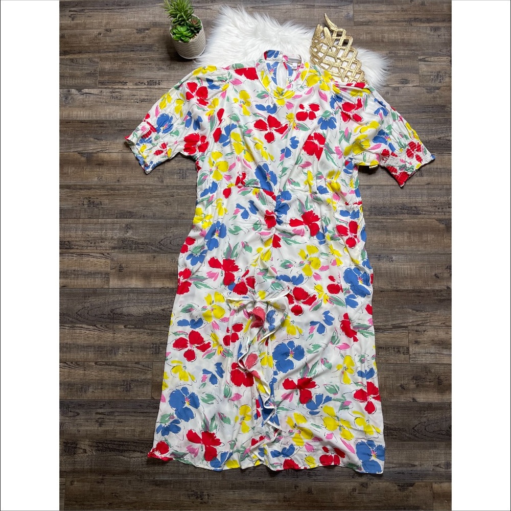 Rixo X Target Colorful Floral Ruffle Colorful Dress